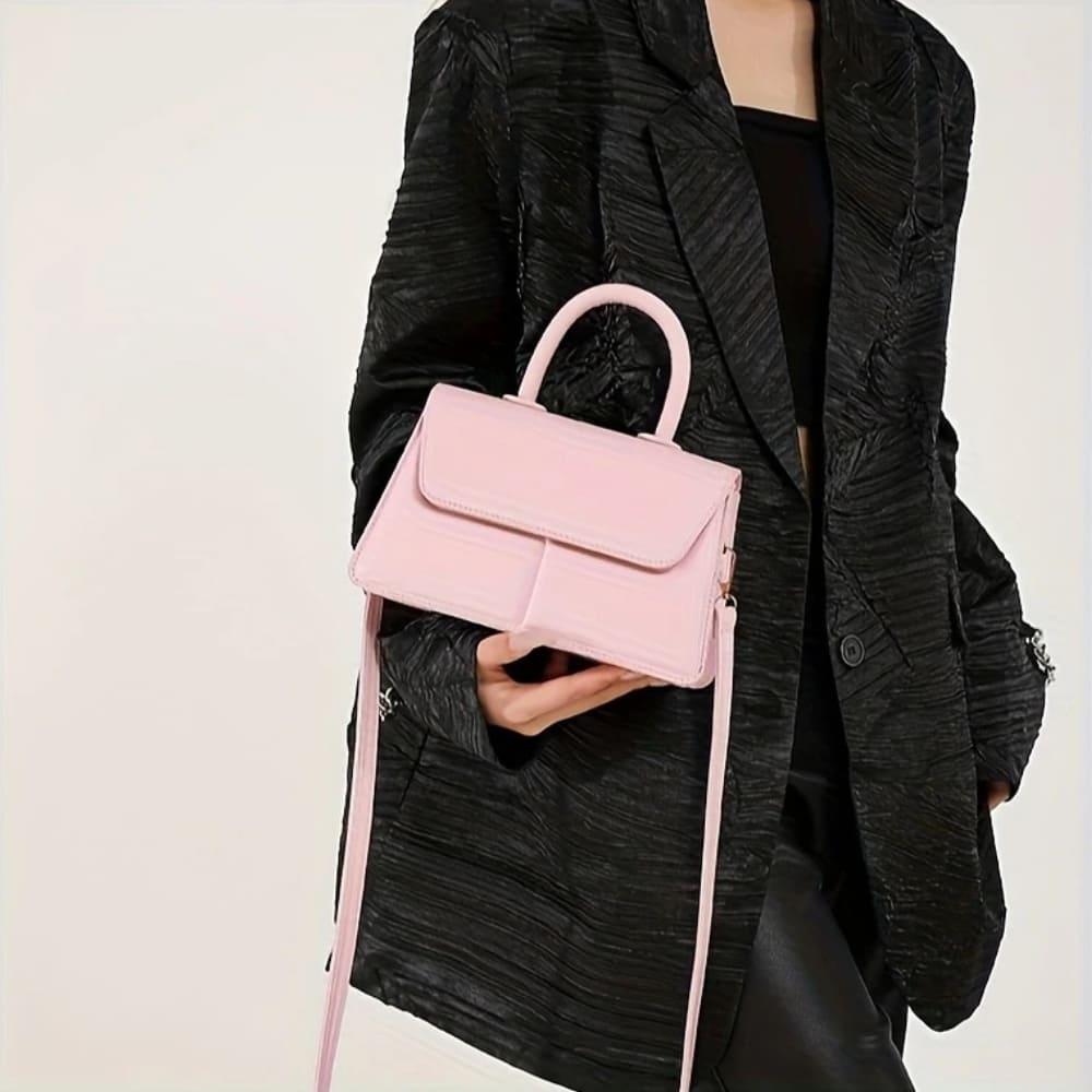 Colorblock Top Handle Shoulder Bag