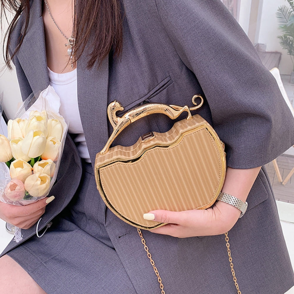 Leopard Handle Box Clutch Bag