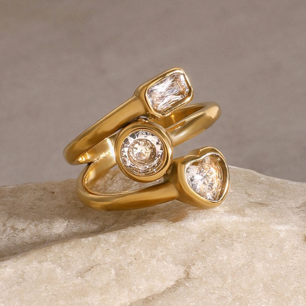 Triple Crystal Ring