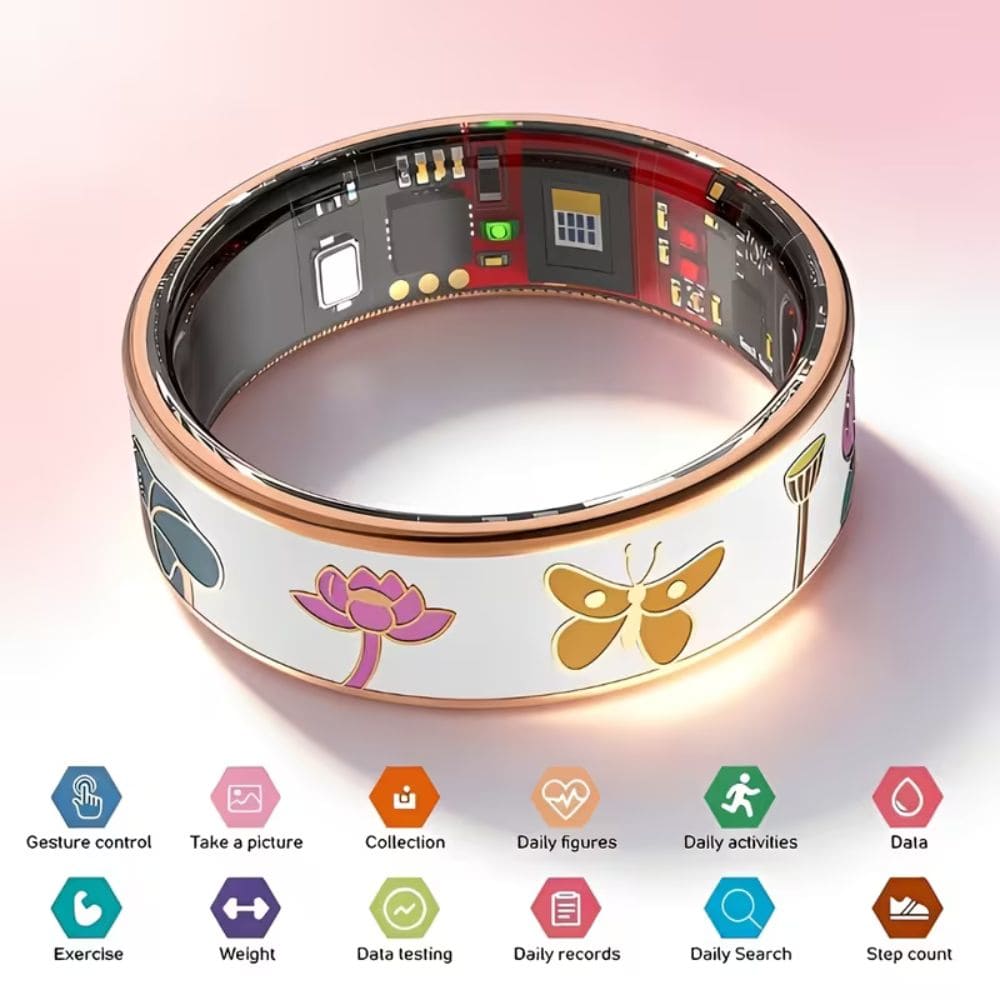 Floral Enamel Luxe Smart Ring