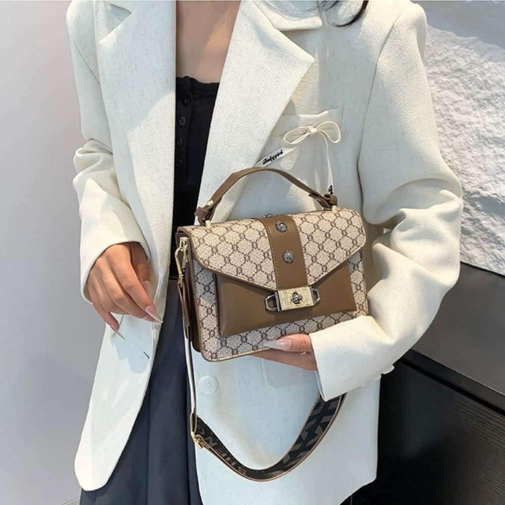 Elise Monogram Lock Crossbody Bag