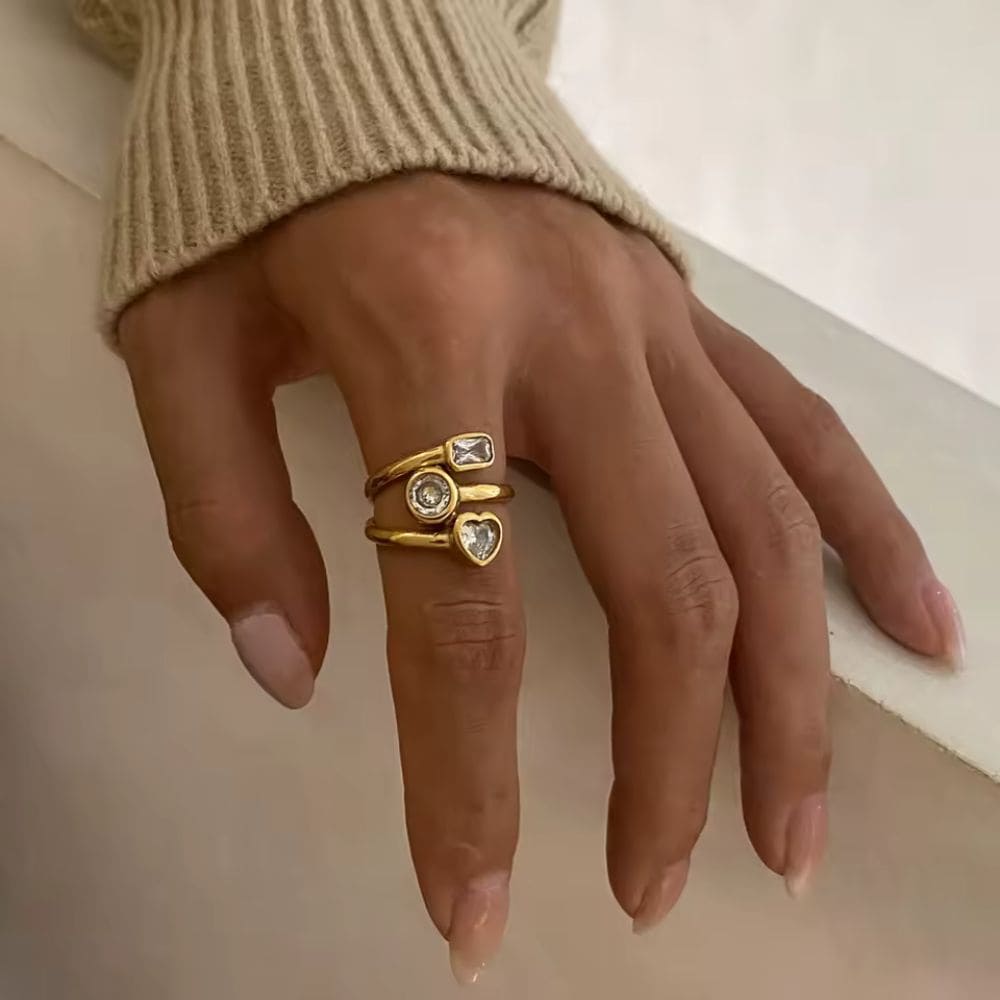 Triple Crystal Ring