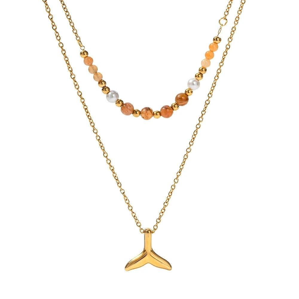 Ocean Soul Layered Necklace - Father and Daughter Jewelry