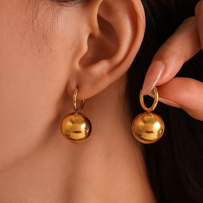 Golden Echo Sphere Earrings - Father and Daughter Jewelry