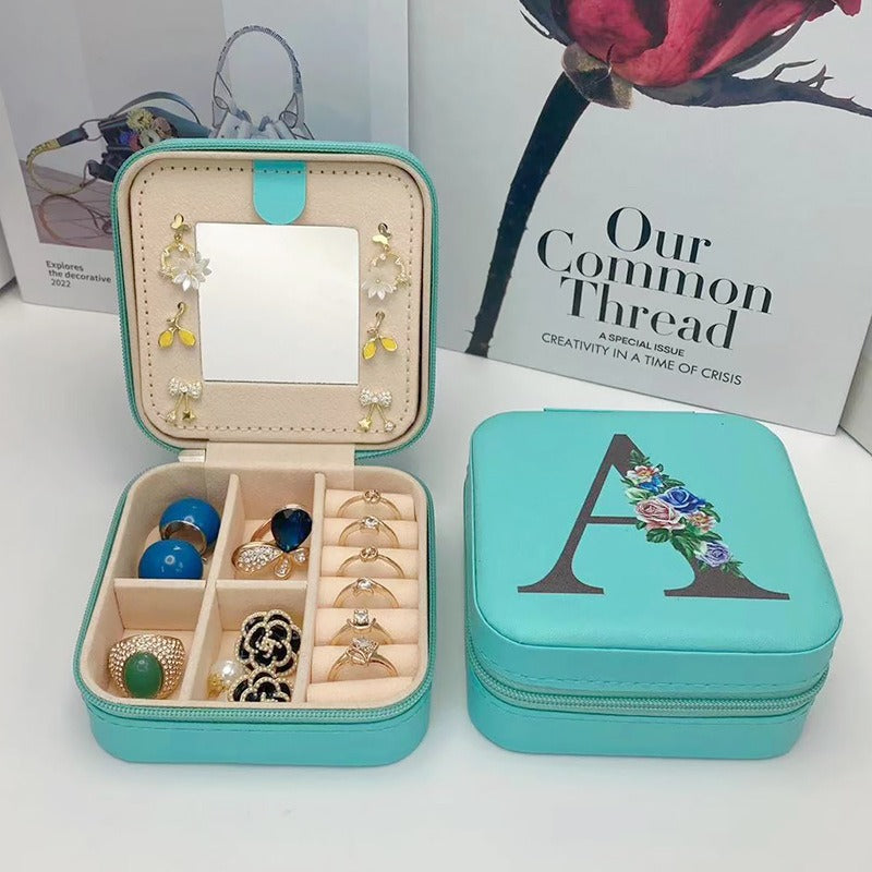 Initial Jewellery Travel Case Turquoise / A