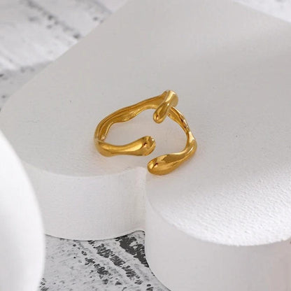 Gold Drip Ring - Father and Daughter Jewelry