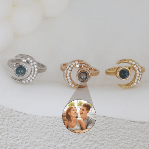 Moon Photo Ring (Resizable)