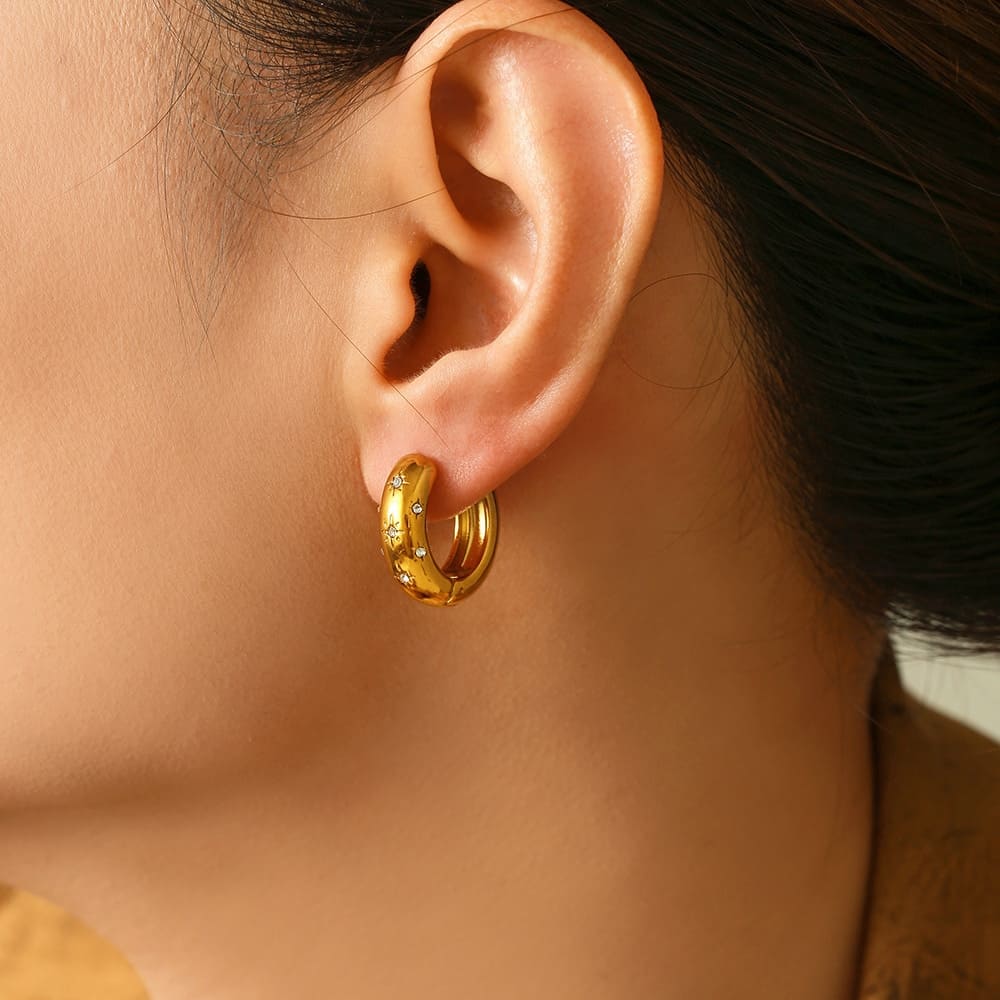 Starlit Glow Hoop Earrings