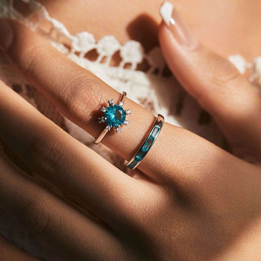 Azure Gleam Silver Ring