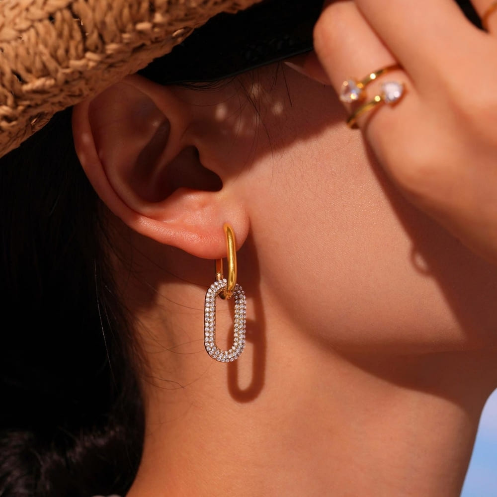 Golden Link Glow Earrings