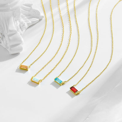 Birthstone Bar Necklace - Father and Daughter Jewelry