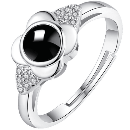 Flower Crystal Projection Ring (Resizable)