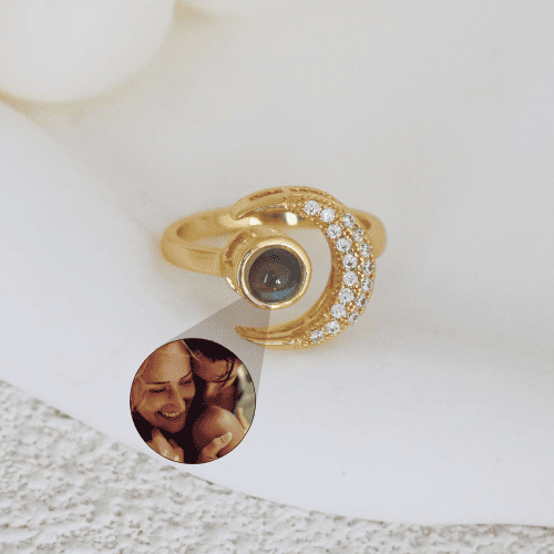 Moon Photo Ring (Resizable)