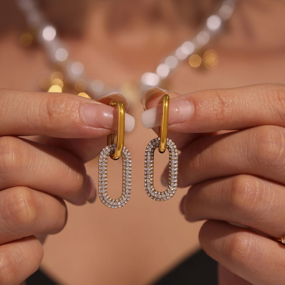 Golden Link Glow Earrings