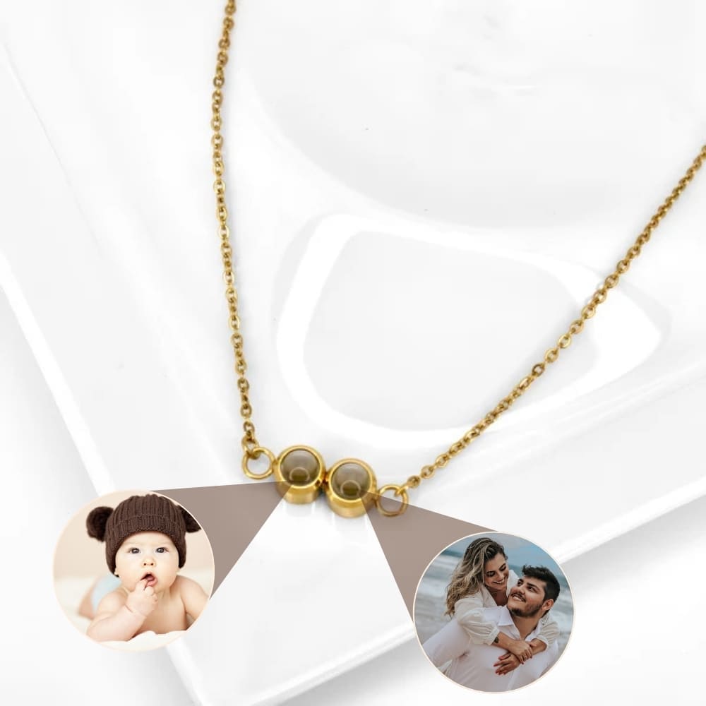 Double Photo Projection Necklace