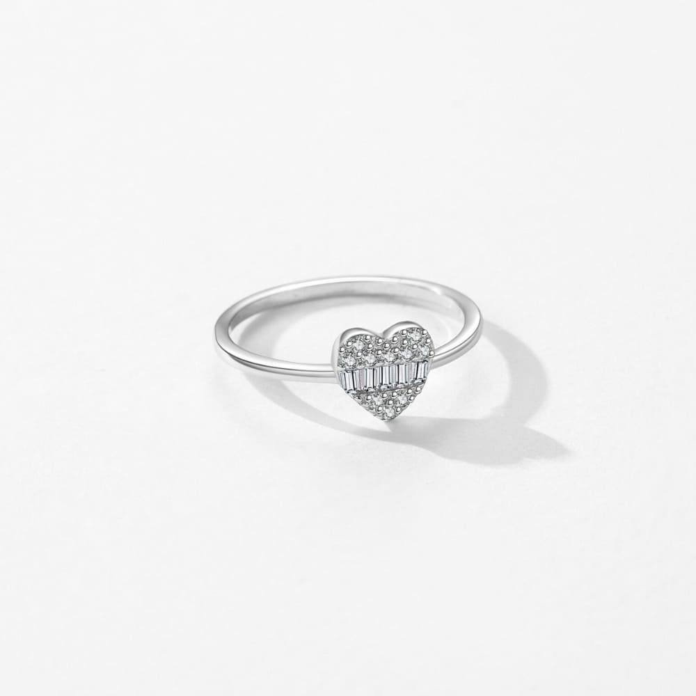 Crystal Heartlight Silver Ring