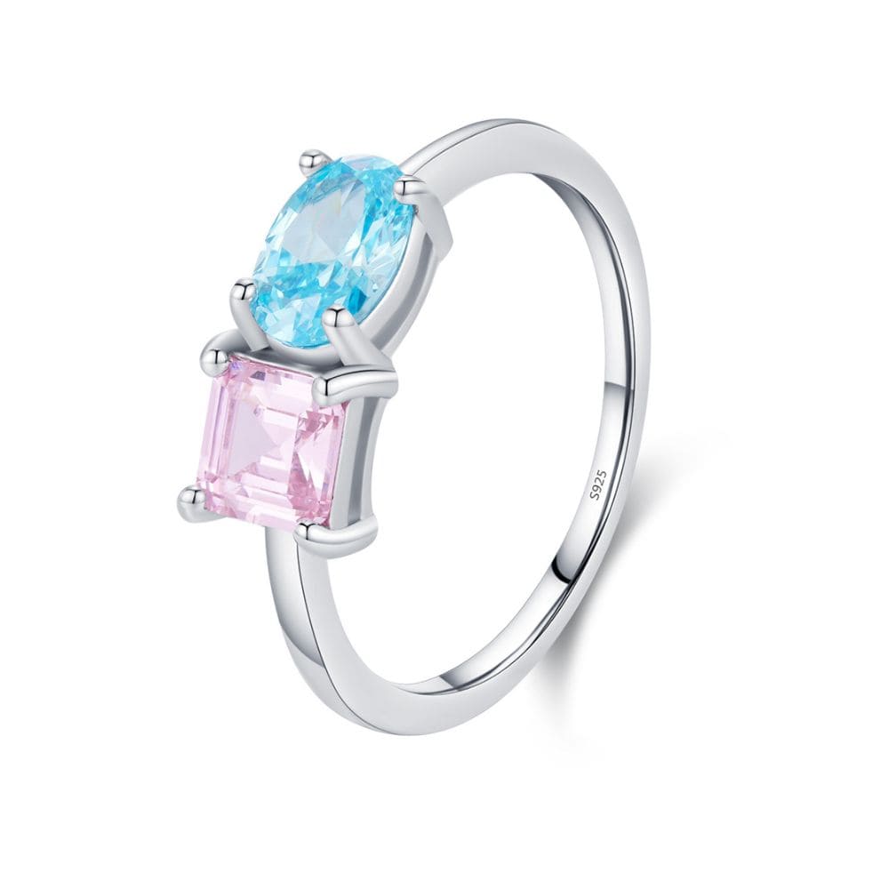 Gem Duet Silver Ring