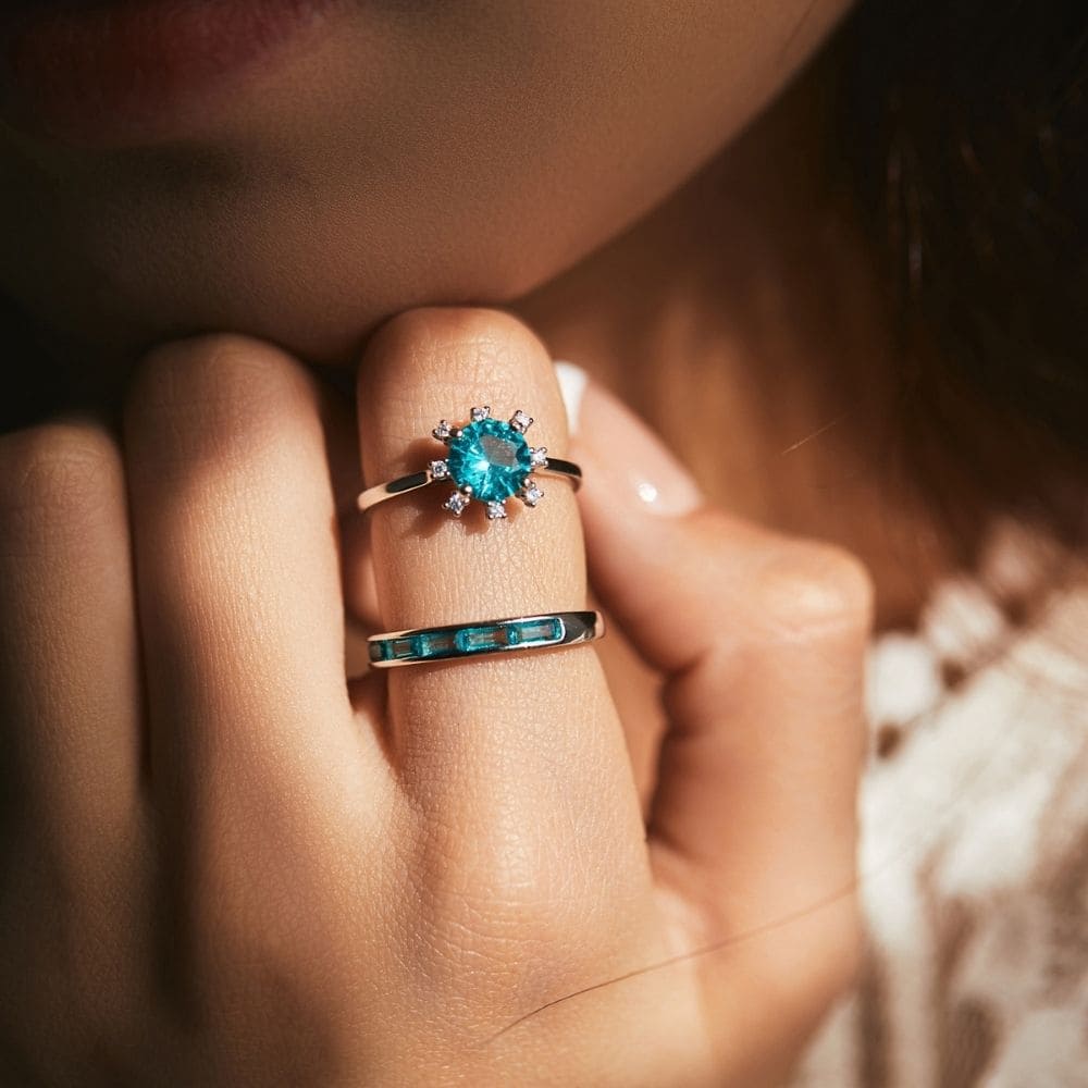 Azure Gleam Silver Ring