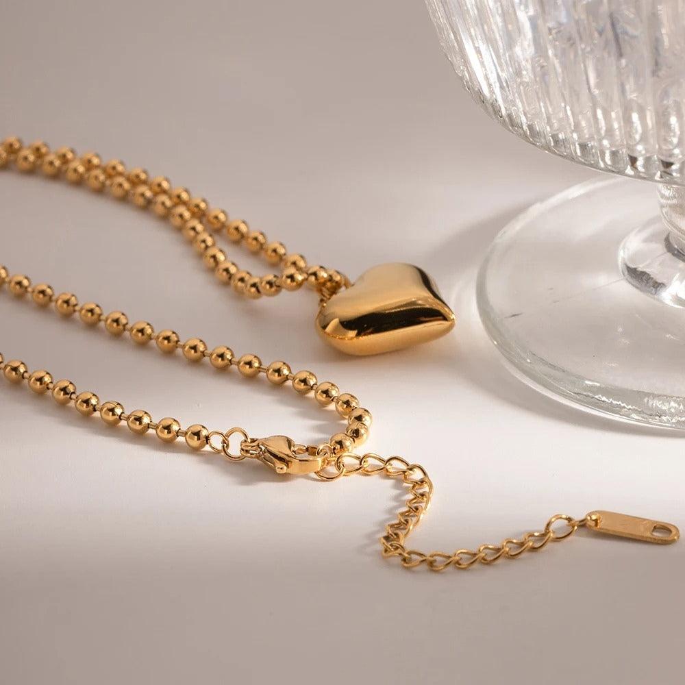 Golden Gravity Heart Necklace - Father and Daughter Jewelry