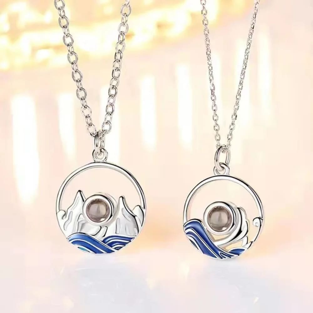 Ocean & Mountain Projection Necklace