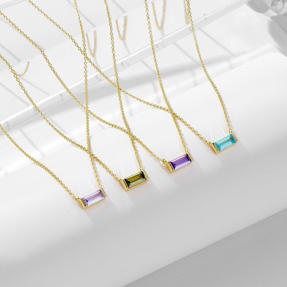 Birthstone Bar Necklace - Father and Daughter Jewelry