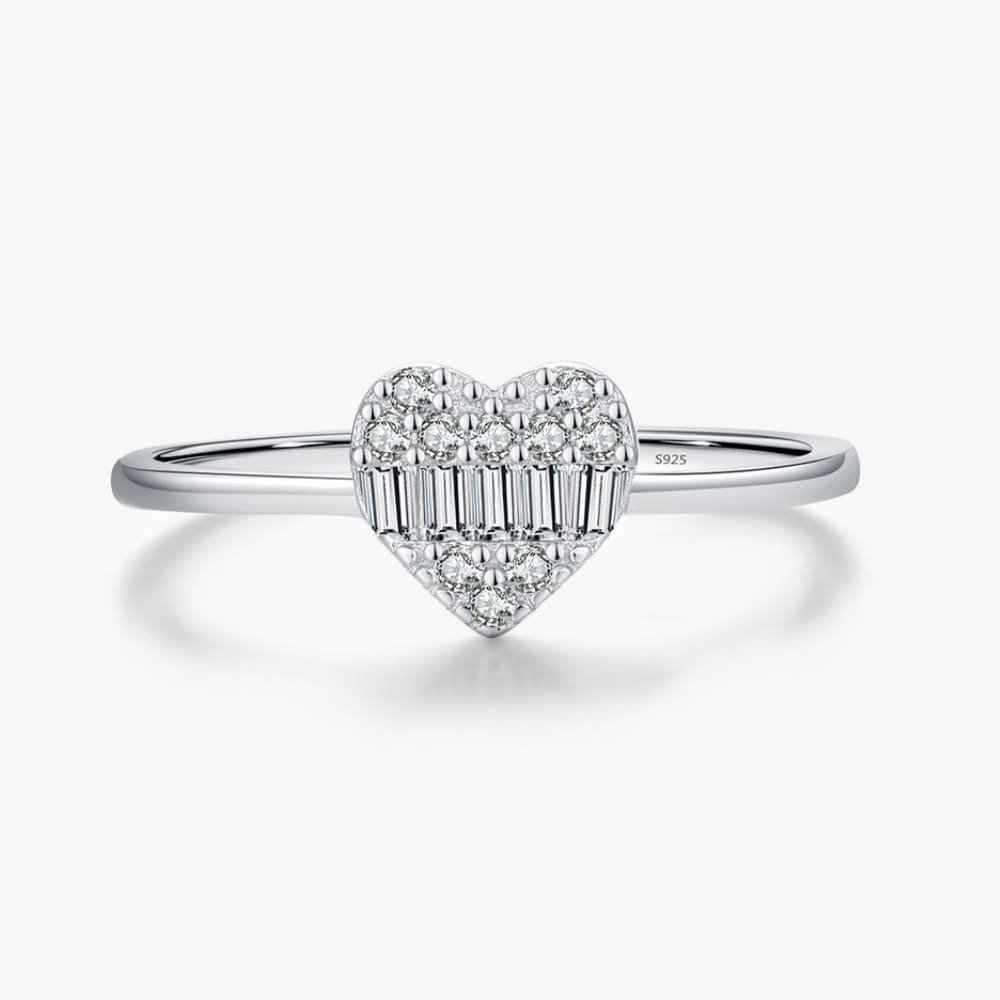 Crystal Heartlight Silver Ring
