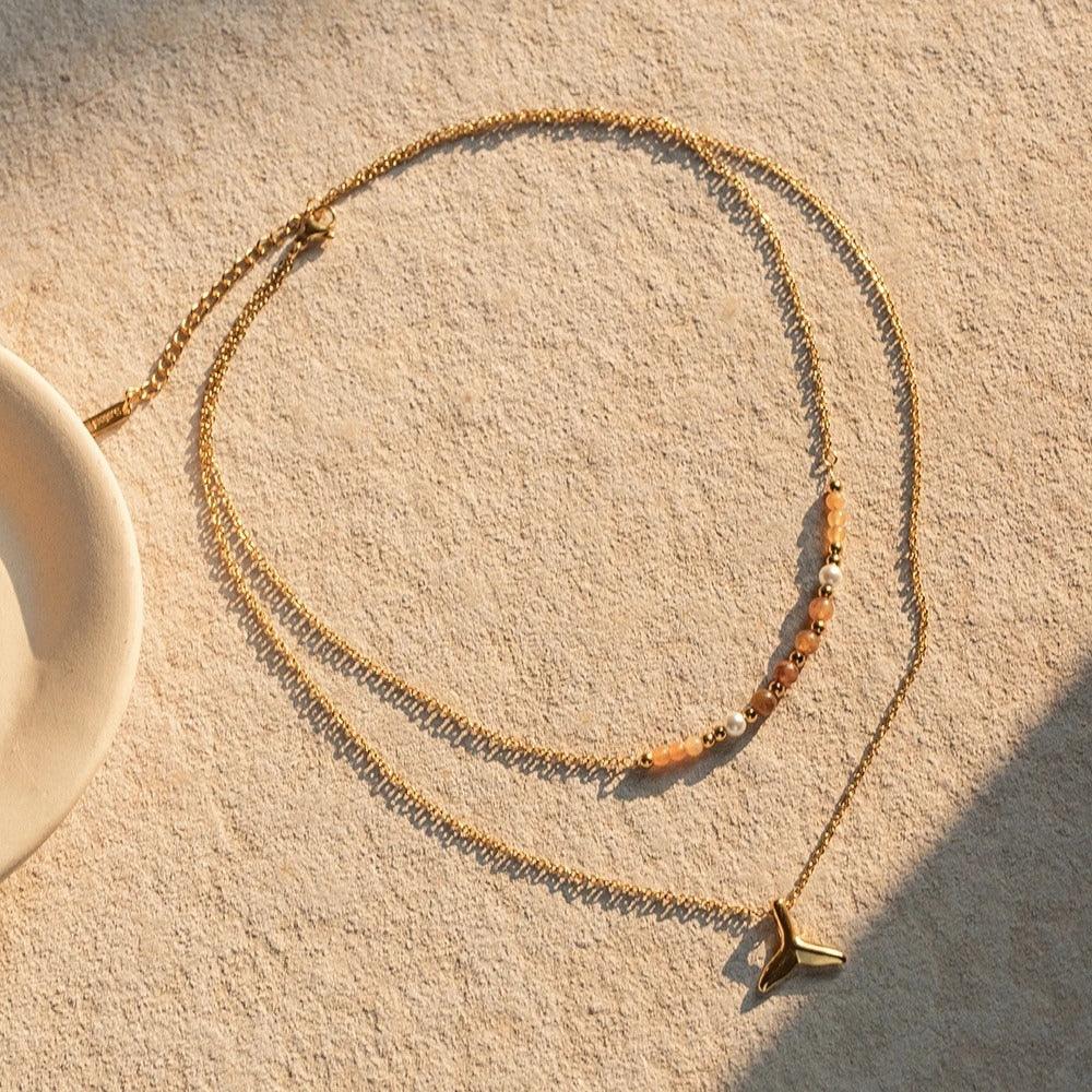 Ocean Soul Layered Necklace - Father and Daughter Jewelry