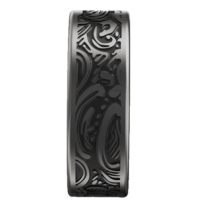 Engraved Black Smart Ring Engraved Black Smart Ring