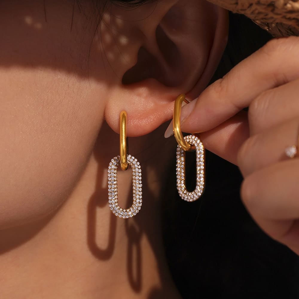 Golden Link Glow Earrings
