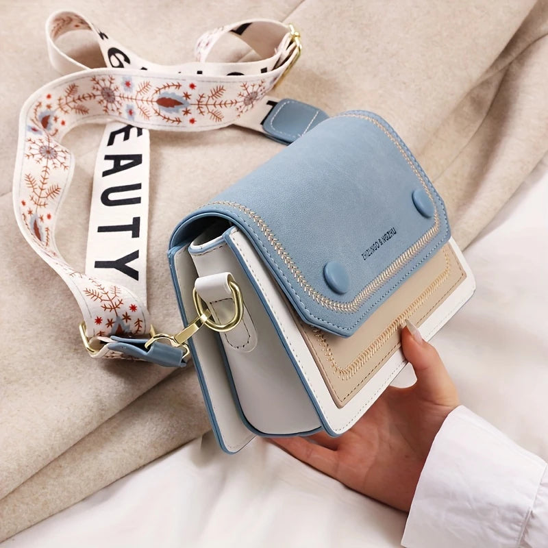 Ava Women's Crossbody Bag | Premium PU Leather, Color Block Design 6