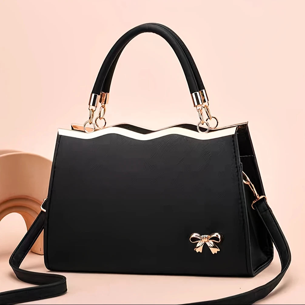 Bella Women's Shoulder Bag | Premium PU Leather, Bow Accent 3