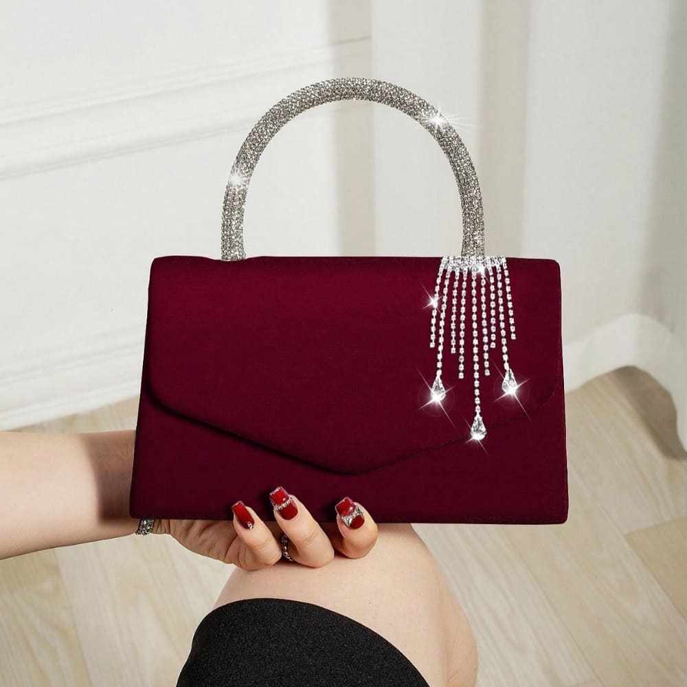 Celeste Women's Evening Bag | Premium Satin with Crystal Handle 0