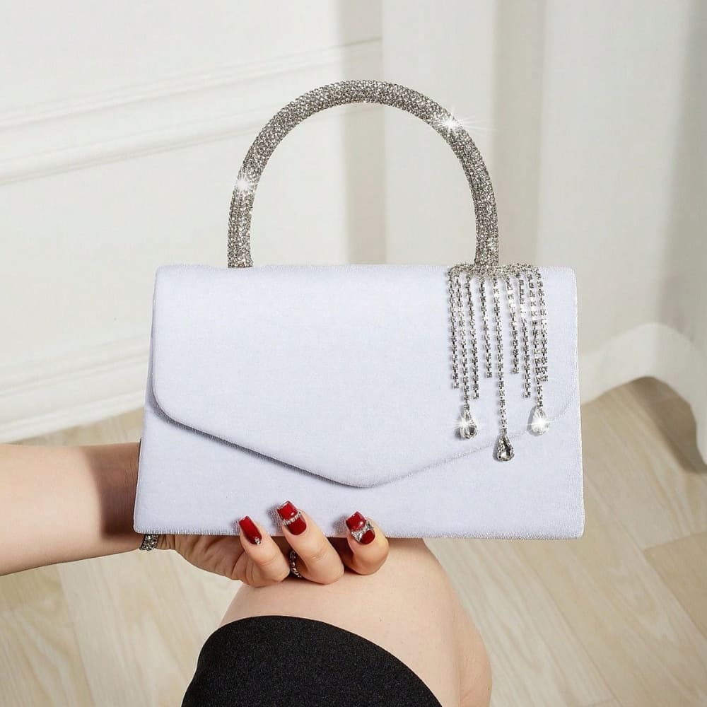 Celeste Women's Evening Bag | Premium Satin with Crystal Handle 1