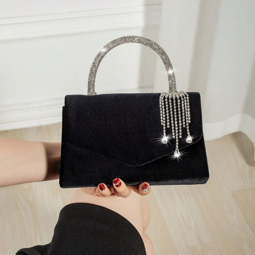 Celeste Women's Evening Bag | Premium Satin with Crystal Handle 2