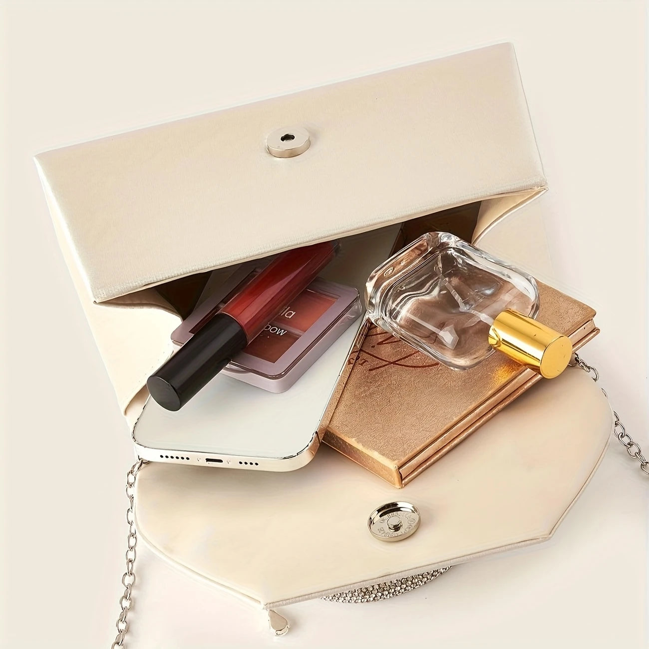 Celeste Women's Evening Bag | Premium Satin with Crystal Handle 4