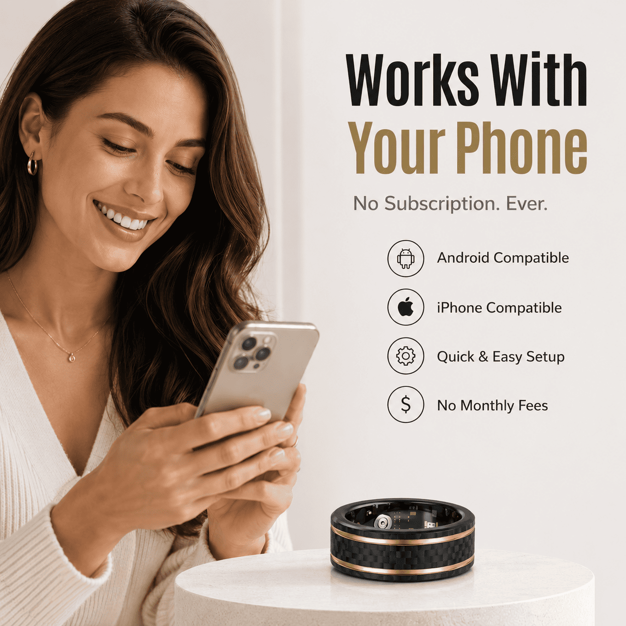 Gold Edge Smart Ring