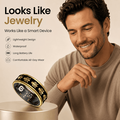 Ornamental Enamel Smart Ring