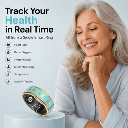 Ornamental Enamel Smart Ring