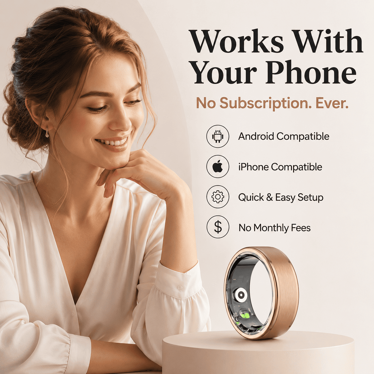 Brushed Steel Smart Ring