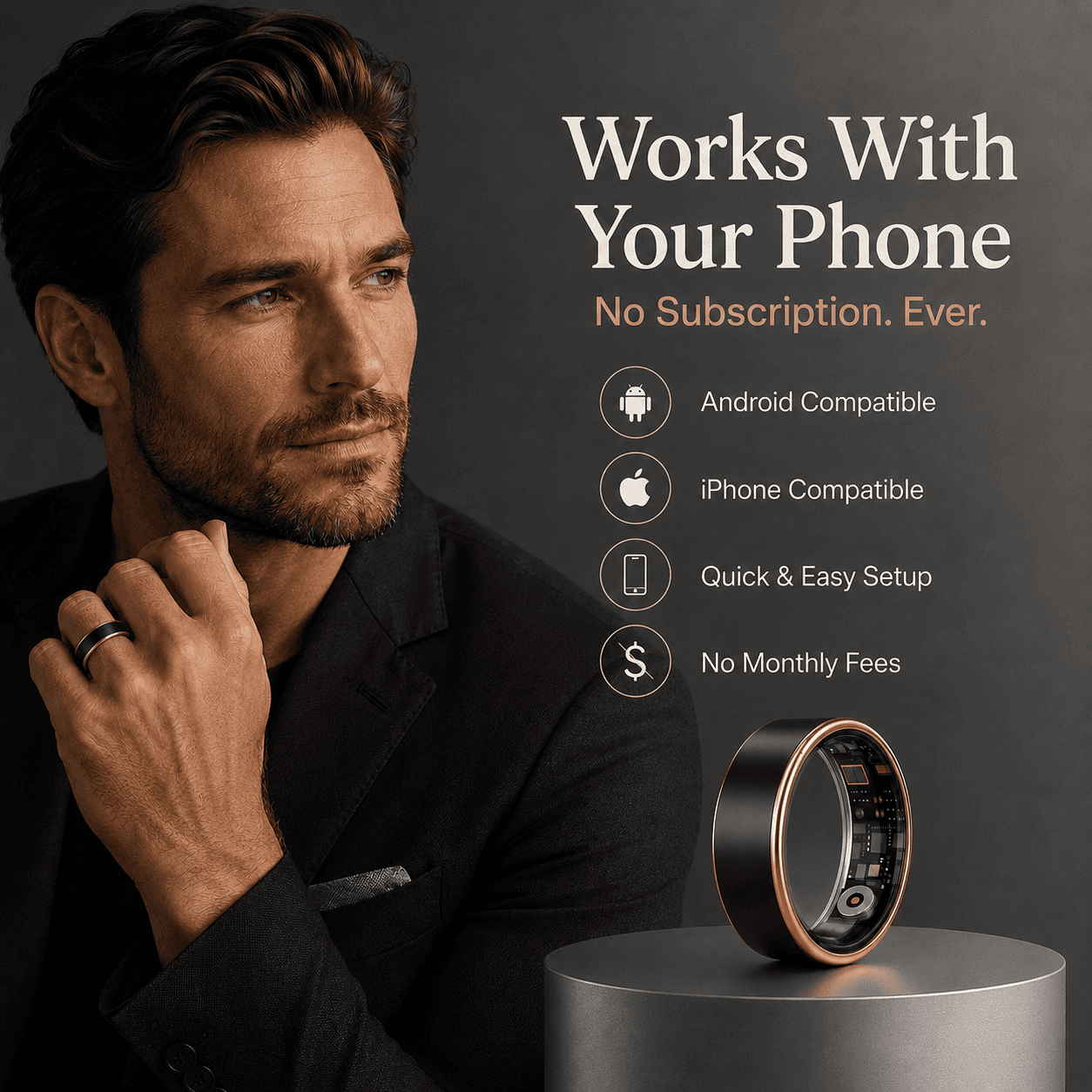 Minimal Band Smart Ring