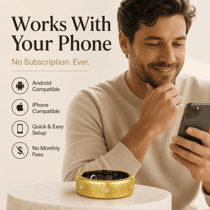 Luxury Marble Gold Smart Ring
