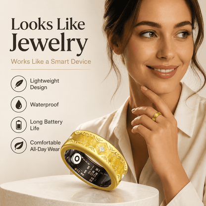 Luxury Marble Gold Smart Ring
