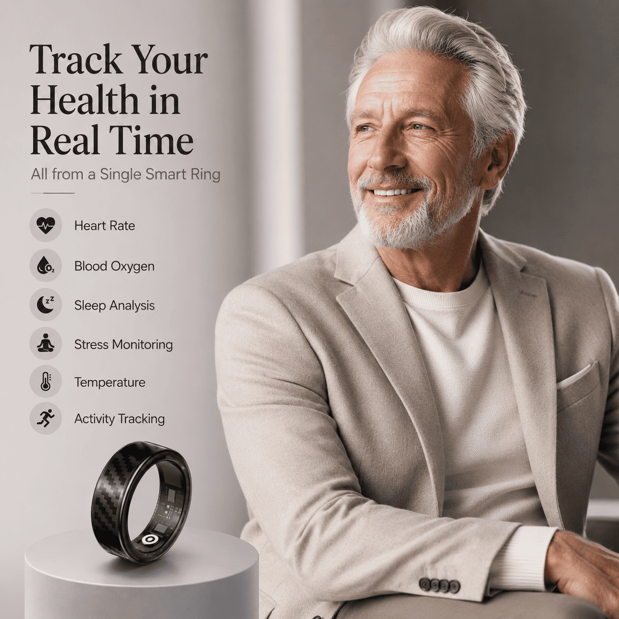 Carbon Fiber Smart Ring
