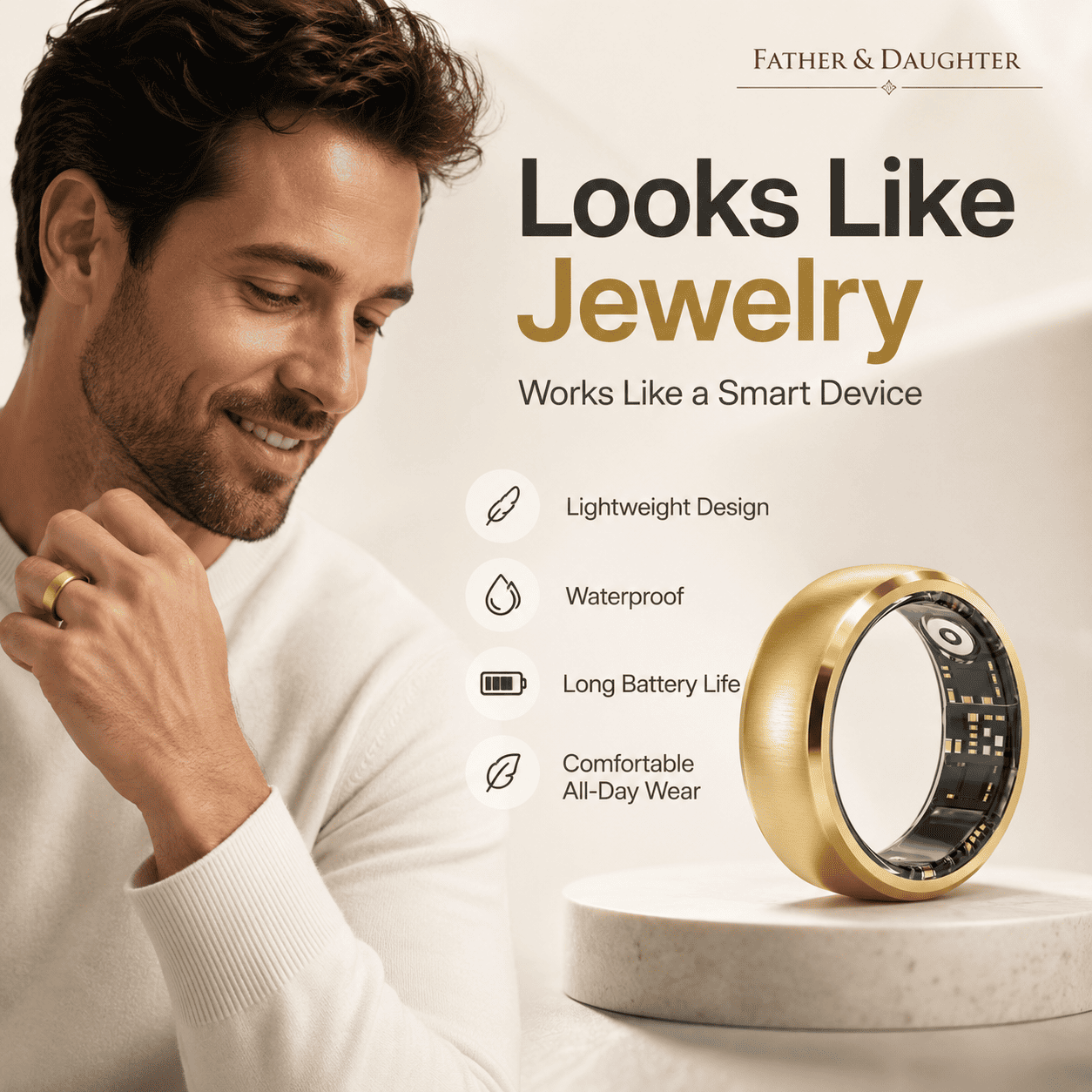 Minimalist Metal Smart Ring