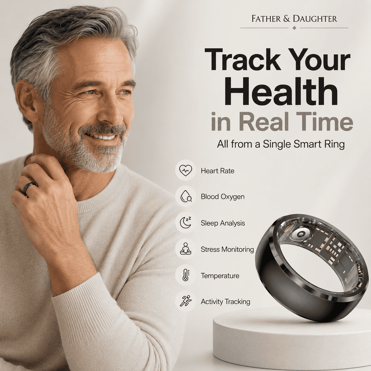 Minimalist Metal Smart Ring