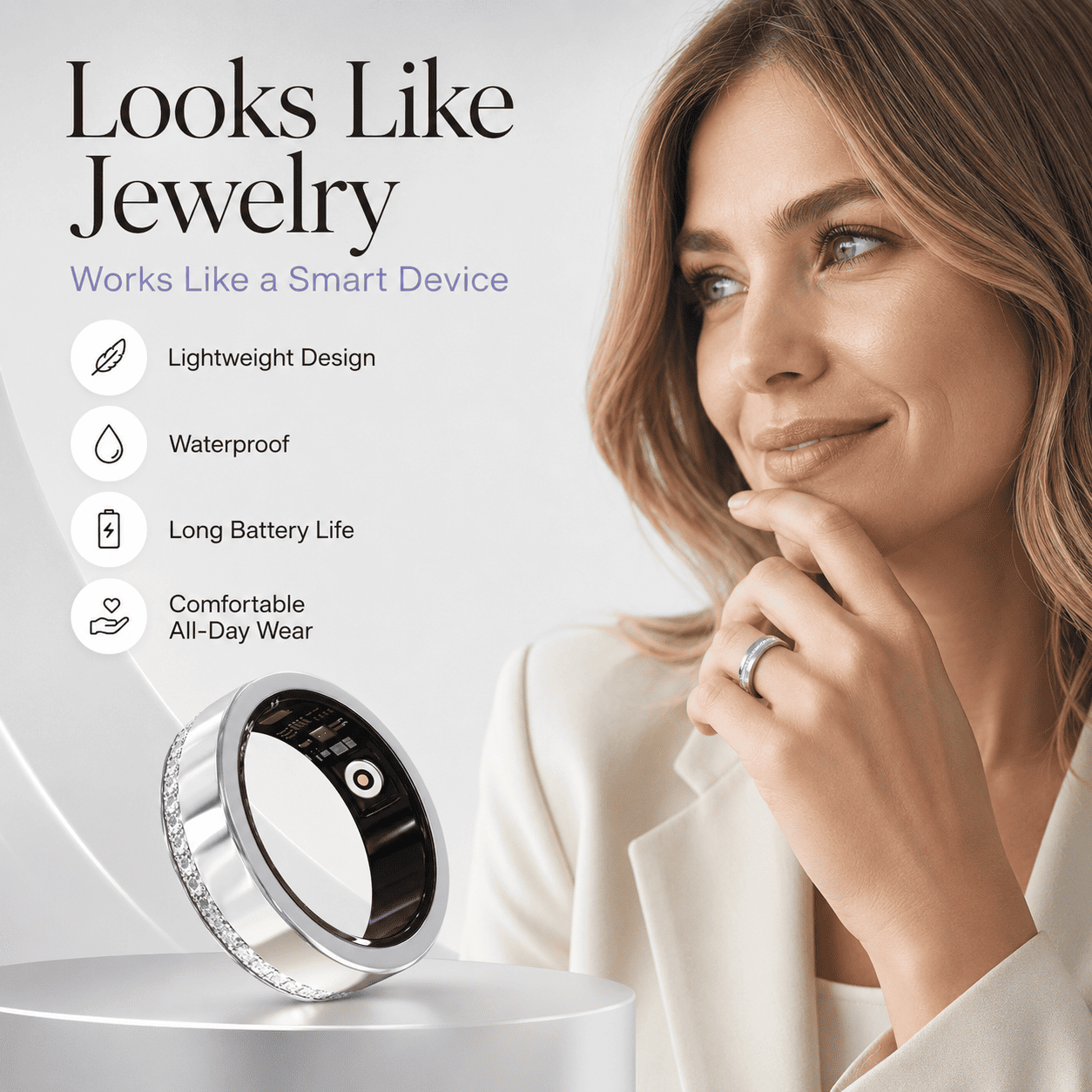 Crystal Edge Smart Ring