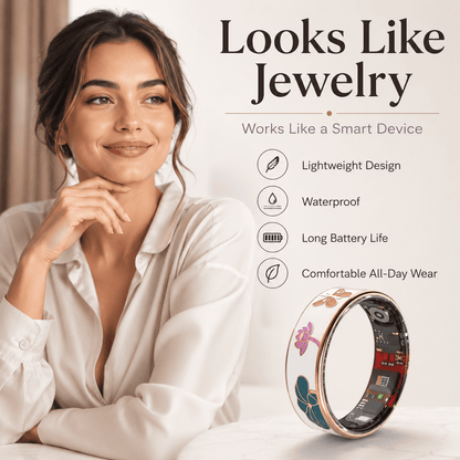 Floral Enamel Luxe Smart Ring
