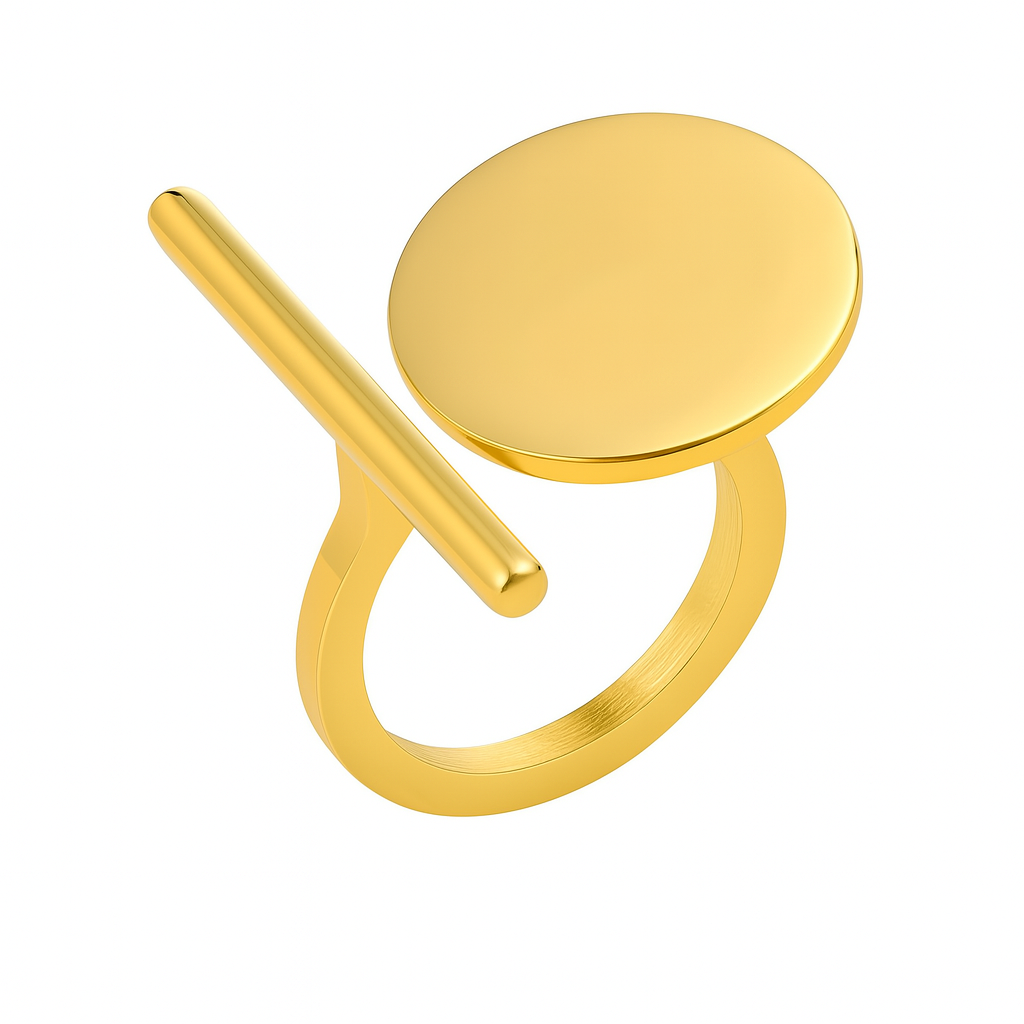 Geometric Gold Ring Set