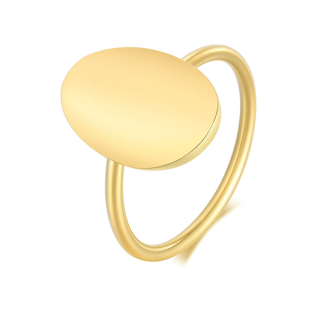 Geometric Gold Ring Set