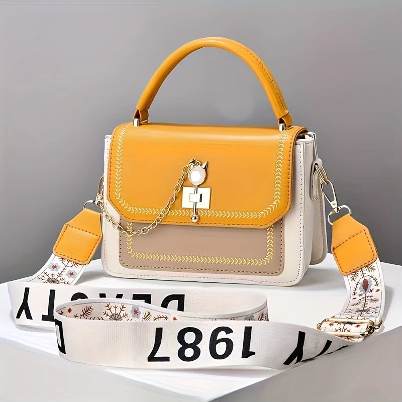 Cora Women's Crossbody Bag | Premium PU Leather, Color Block Design 2